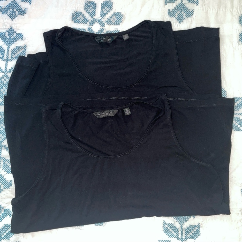 Women’s Black Tank Tops Size Petite Large - set of 2